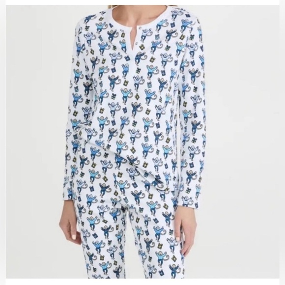 Roller Rabbit Monkey Nights 100% Cotton Pajama Set Novelty Print Luxury Size XL - Picture 1 of 16